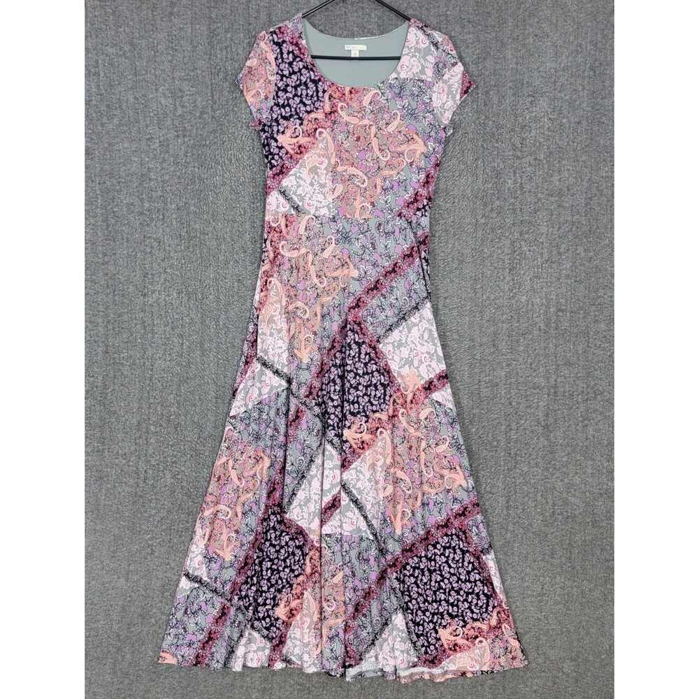 Cato Est. 1946 Dress Womens M Multi Color Floral Paisley Patchwork Print Maxi